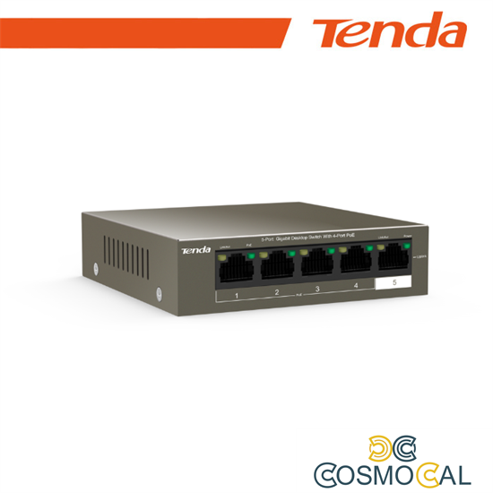 Tenda Switch Desktop 5 Porte 10/100/1000 con 4 Porte PoE - TEG11