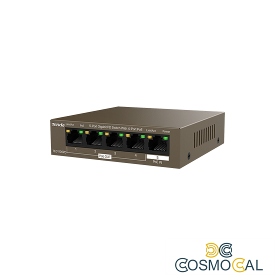 Switch PoE 5 porte Gigabit PD 10/100/1000Mbps - TEG1105PD