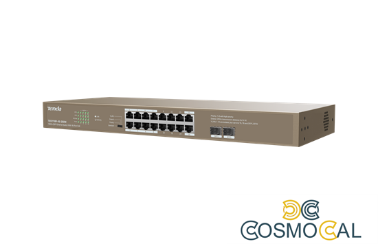 Switch Tenda 16-Porte PoE 16GE+2SFP - 250W