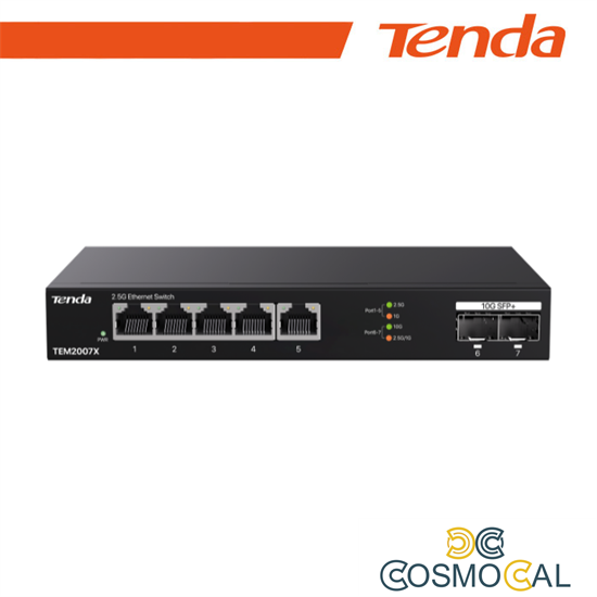 Tenda Switch con 5 porte LAN 2.5 Gbps e 2 porte 10 Gbps SFP+