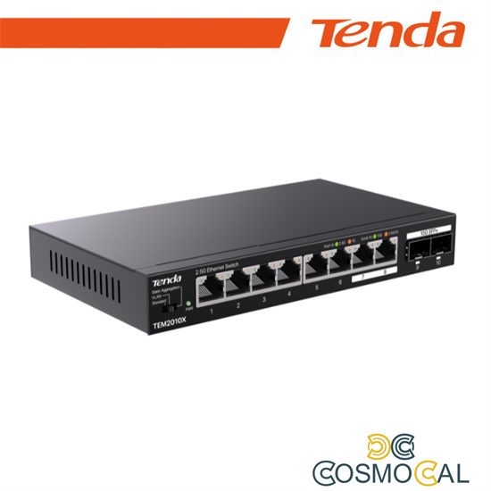 Tenda Switch con 8 porte LAN 2.5 Gbps e 2 porte 10 Gbps SFP+ - T