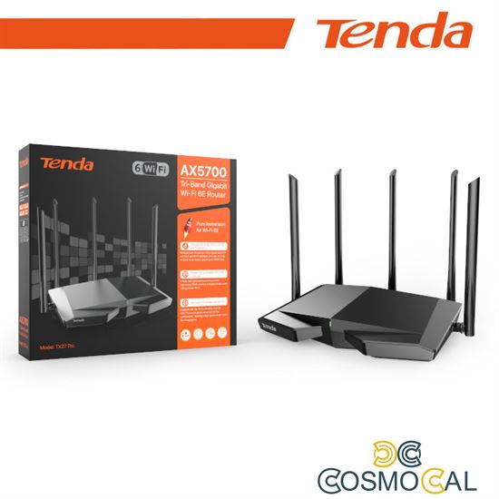 Tenda Router Wi-Fi 6E Dual-Band Gigabit - TX27 Pro