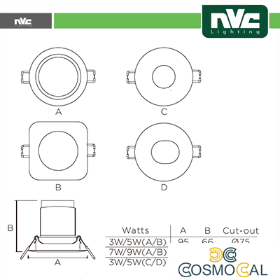 Faro direzionabile LED IP20 9W 4000K 700LM 24º FORO:95mm