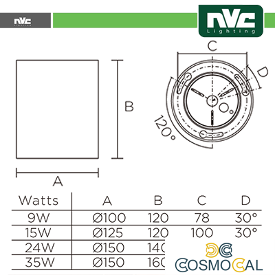 Downlight Sporgente - IP20 15W 1100LM 4000K 36°