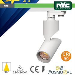 Proiettore a Binario Trifase - 25W 3000K 2250LM 38° CRI+90