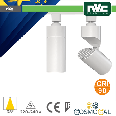 Proiettore a Binario Trifase - 25W 3000K 2250LM 38° CRI+90