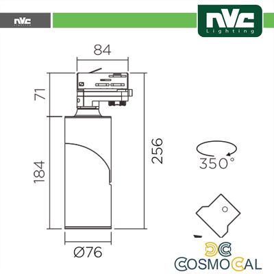 Proiettore a Binario Trifase - 25W 3000K 2250LM 38° CRI+90