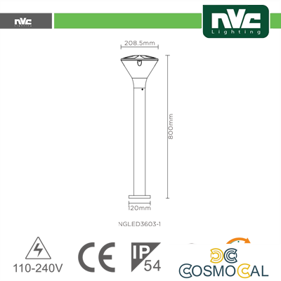 Lampioncino da Giardino - 10.5W 3000K IP54