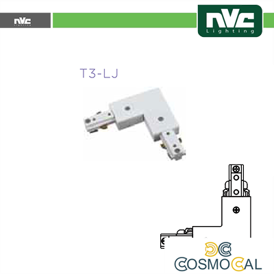 Connettore Forma  L  Binario Monofase - Colore Bianco