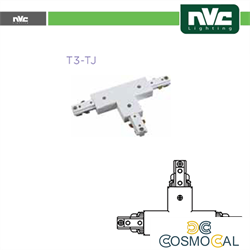 Connettore Forma  T  Binario Monofase - Colore Bianco