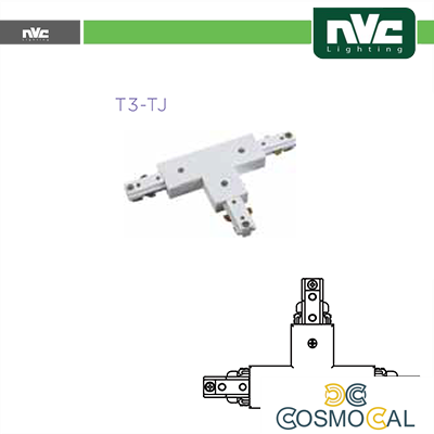 Connettore Forma  T  Binario Monofase - Colore Bianco