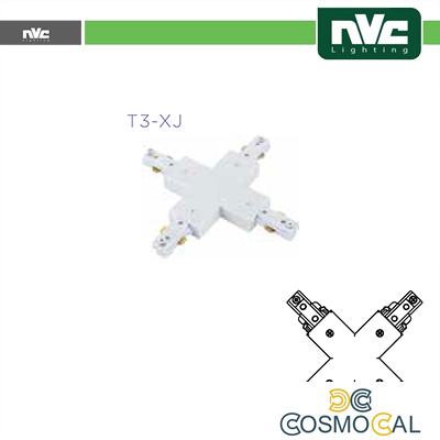 Connettore Forma  X  Binario Monofase - Colore Bianco