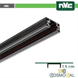 Binario Monofase - 1m Testata inclusa / Colore Nero