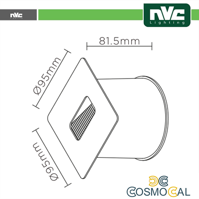 Segnapasso a parete Quadrato - 4W 3000K IP65