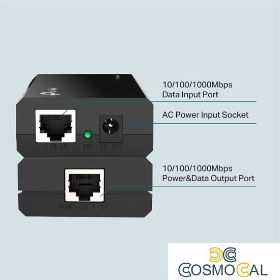 Omada PoE Injector 802.3af porta Gigabit 15.4W - POE150S