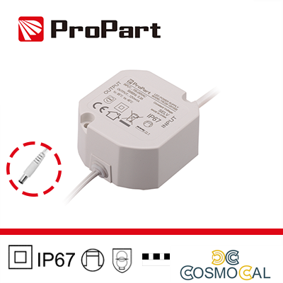 Alimentatore IP67 12V 20W 1.67A Size:59*59*28mm