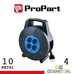 Avvolgicavo 4pos bipasso/schuko 10metri con protez. termica