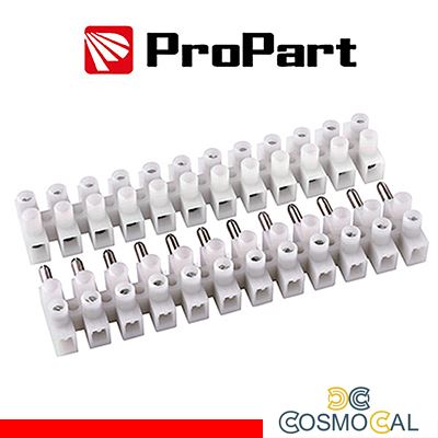 Morsettiera bianc 24 poli 10A -10mm2 mas-fem 380V stecca10pz