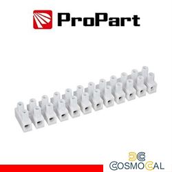 Morsettiera bianc 12poli 6A-6 mm2 forma a U 380V stecca10pz