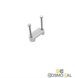 Clip fermacavo piatta con doppio chiodino 19mm 100pz