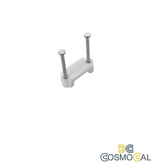 Clip fermacavo piatta con doppio chiodino 19mm 100pz