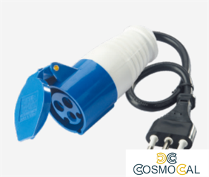 Spina mobile con cavo + Presa Indust.16A 2P+T 220-250V IP44