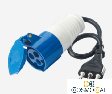 Spina mobile con cavo + Presa Indust.16A 2P+T 220-250V IP44