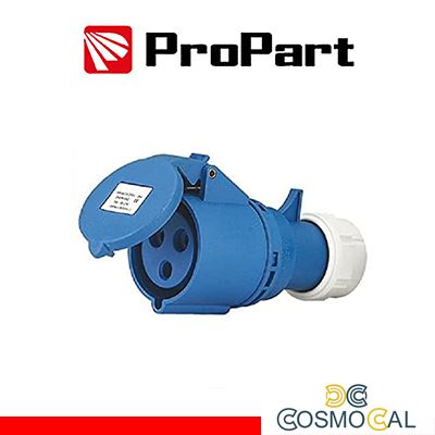 Presa Mobile Diritta Indust. CEE 16A-6h 2P+T 220-250V IP44