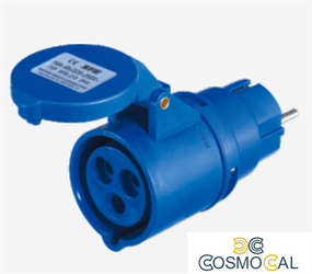 Adattatore Presa Indust. Spina Schuko 16A 2P+T 220-250V IP44