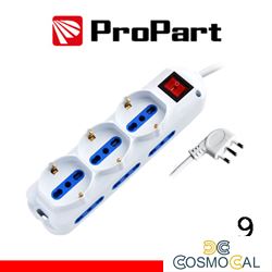Multipresa 9pos bipasso + bipasso/schuko spina16A +interr.