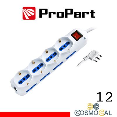 Multipresa 12pos bipasso + bipasso/schuko spina16A +interr.