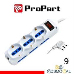 Multipresa 9pos bipasso + bipasso/schuko spina10A + int nera
