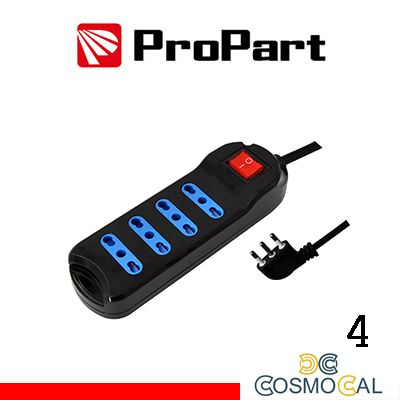 Multipresa 4pos bipasso spina16A +interr. nera