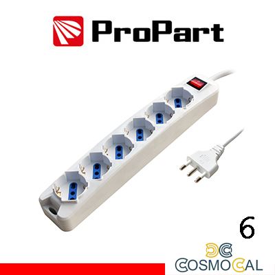 Multipresa 6pos bipasso/schuko spina16A +inter 3m