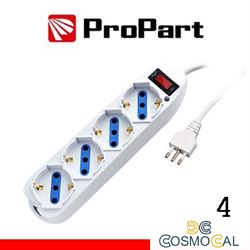 Multipresa 4pos bipasso/schuko spina10A +interr.