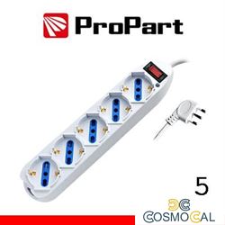 Multipresa 5pos bipasso/schuko spina10A +interr.