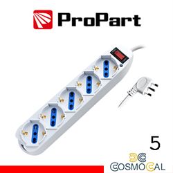 Multipresa 5pos bipasso/schuko spina10A +interr.