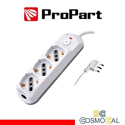 Multipresa 3pos bipasso/schuko + interrutt nuovo modello spina 1