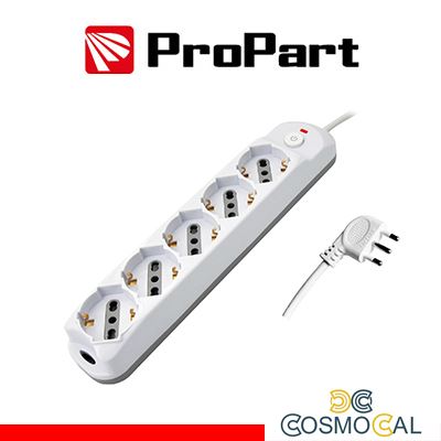 Multipresa 5pos bipasso/schuko + interrutt nuovo modello