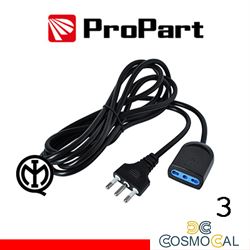 Prolunga lineare bipasso 3metri spina16A nera