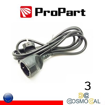 Prolunga lineare Schuko16A 3metri spina Schuko 16A nera