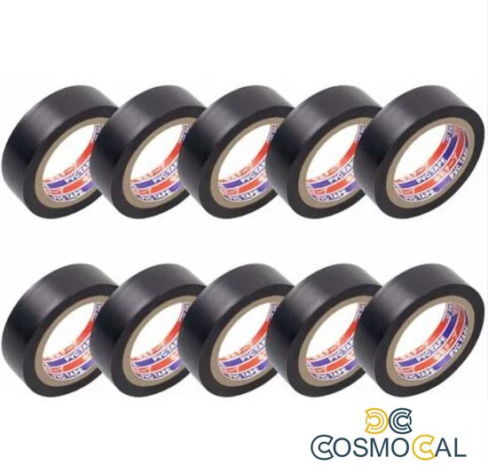 Nastro adesivo isolante PVC elettricista nero 10m - 10pz