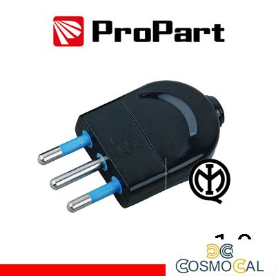 Spina 10A 2P+T nera polybag