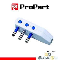 Spina 16A 2P+T uscita cavo 90° polybag