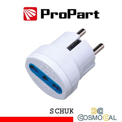 Adattatore bipasso spina schuko polybag