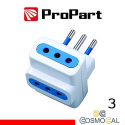 Adattatore triplo 3pos 10A spina10A polybag