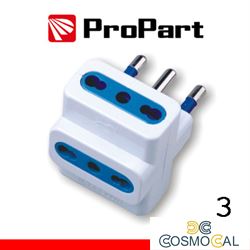 Adattatore triplo 3pos bipasso spina16A polybag