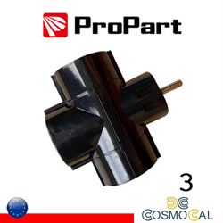 Adattatore triplo 3 pos Schuko spina Schuko 16A nero polybag