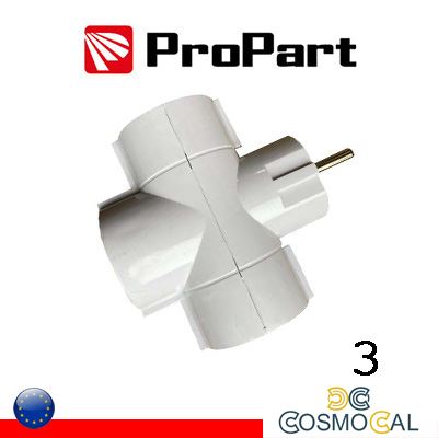 Adattatore triplo 3 pos Schuko spina Schuko 16A polybag