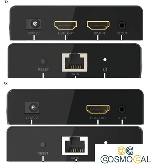Kit TX-RX Extender HDMI, 70MT UTP, 4K@60Hz HDR, Loop-out